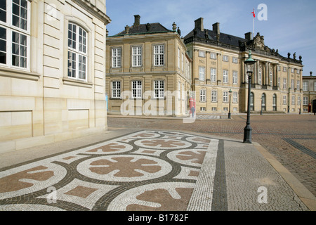Royal Palace, residence of the Danish Royal family, Amalienborg Palads, Copenhagen, Denmark. Stock Photo