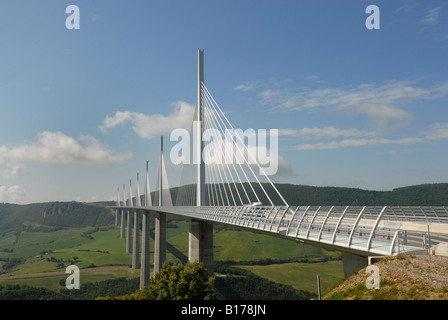 The Millau viaduct in The Massif Central region of France Stock Photo