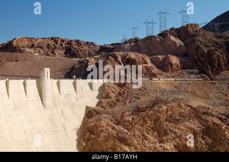 Hoover Dam located on the Colorado River between Nevada and Arizona, built for hydroelectric power generation Stock Photo