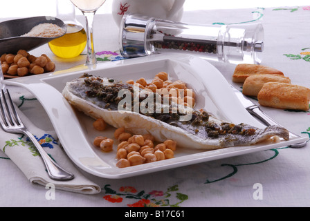 Dried salted cod - Baccala crogiato - Italian kitchen Tuscany Stock Photo
