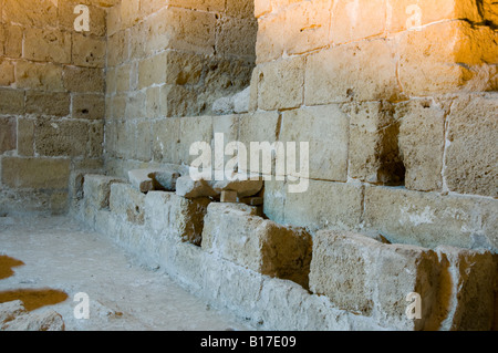 Crusader communal toilet facilities, Crusader fortress, Old Acre, Israel Stock Photo