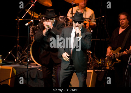 Zee and Elwood Blues Jim Belushi and Dan Aykroyd performed with Blues Brothers Band John Paul Jones Arena Charlottesville VA USA Stock Photo