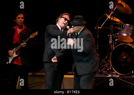 Zee and Elwood Blues Jim Belushi and Dan Aykroyd performed with Blues Brothers Band John Paul Jones Arena Charlottesville VA USA Stock Photo