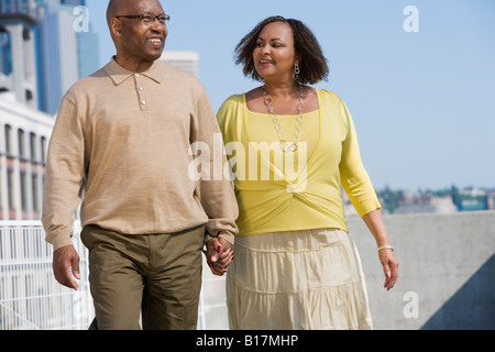 African American couple holding hands Stock Photo