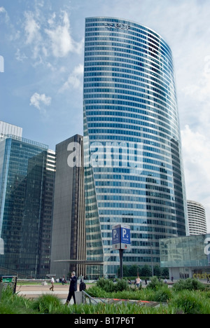 Paris France, Commercial Architecture, Tower Modern Office Buildings La Defense Business Center, 'E.D.F' 'Corporate Headquarters » large business Stock Photo