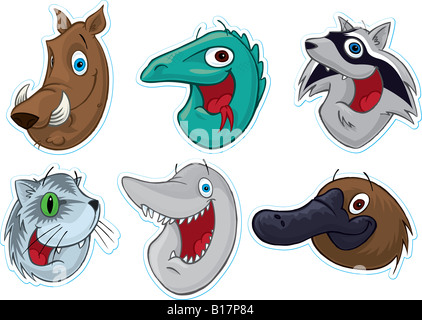 Smiling Face Fridge Magnet/Stickers  (Animals) #2 Stock Photo