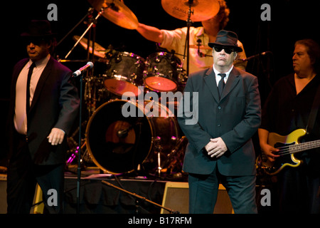 Zee and Elwood Blues Jim Belushi and Dan Aykroyd performed with Blues Brothers Band John Paul Jones Arena Charlottesville VA USA Stock Photo