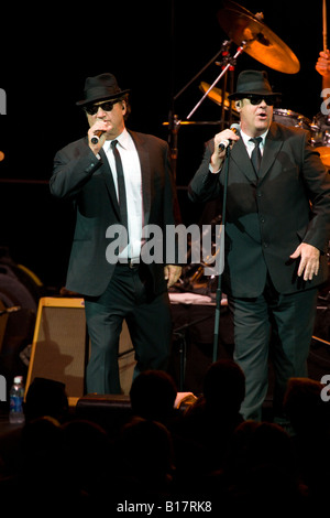 Zee and Elwood Blues Jim Belushi and Dan Aykroyd performed with Blues Brothers Band John Paul Jones Arena Charlottesville VA USA Stock Photo