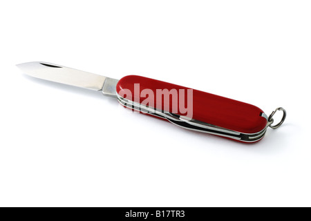 Swiss army pocket knife on white background Stock Photo