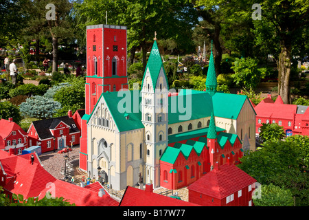 Ribe Cathedral made from lego bricks, Legoland, Denmark Stock Photo - Alamy