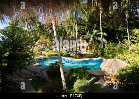 swimming pool at Pura Vida Beach Dumaguete Apo Island Negros Philippines Stock Photo