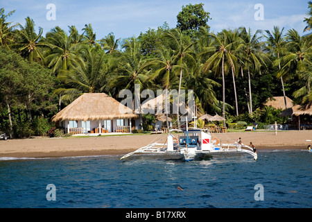 Beach at Pura Vida Beach Dumaguete Apo Island Negros Philippines Stock Photo