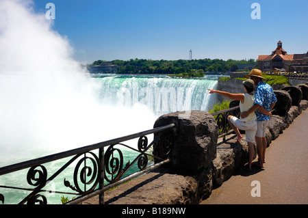 Tourists at Niagara Falls Stock Photo