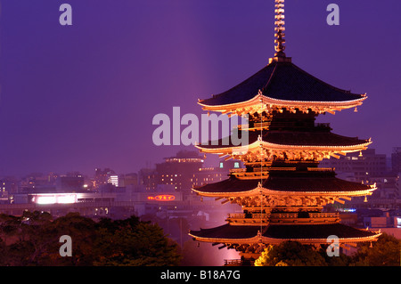 Toji temple glowing in the evening Kyoto Japan Stock Photo