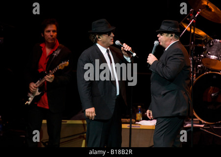 Zee and Elwood Blues Jim Belushi and Dan Aykroyd performed with Blues Brothers Band John Paul Jones Arena Charlottesville VA USA Stock Photo