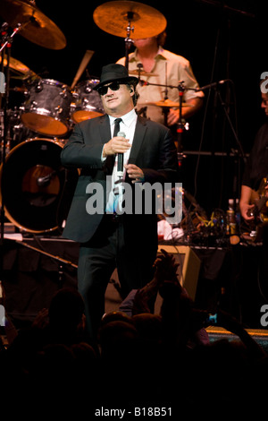 Zee and Elwood Blues Jim Belushi and Dan Aykroyd performed with Blues Brothers Band John Paul Jones Arena Charlottesville VA USA Stock Photo