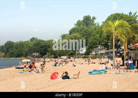 Beach, Port Dover, Ontario, Canada, people Stock Photo