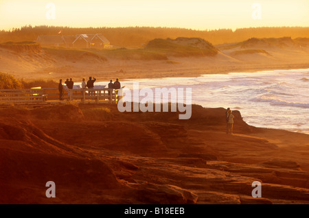 Sunset, Cavendish Beach, PEI National Park, Prince Edward Island, Canada Stock Photo