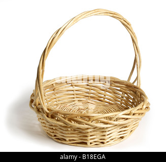 Empty Wicker Basket Stock Photo