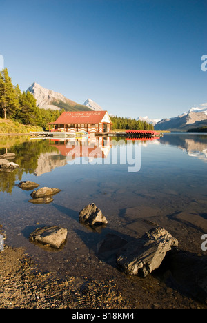 The boathouse at Maligne Lake in Jasper National Park, Alberta, Canada. The boathouse at Maligne Lake in Jasper National Park, Alberta, Canada.