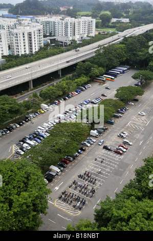 Car parking lot, Singapore. Stock Photo