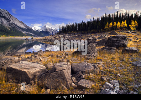 Medicine Lake - Jasper National Park Alberta, Canada. Stock Photo