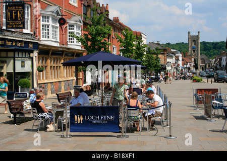 Henley-on-Thames town centre on the north side of the River Thames in south Oxfordshire, England. Stock Photo