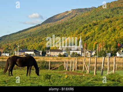 Village of Saint-Joseph-de-la-Rive in fall, Charlevoix Massif Stock ...