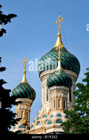 Russian Orthodox Cathedral of Saint Nicholas in Nice France FOR EDITORIAL USE ONLY Stock Photo
