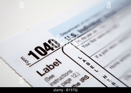 US Federal 1040 Income Tax Form close up Stock Photo