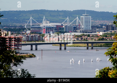 Millenium Stadium seen from Cardiff Bay Stock Photo