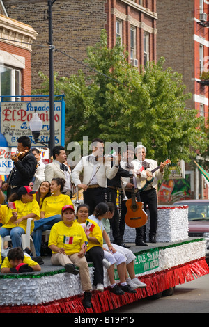Chicago Float ILLINOIS Chicago Float with Mexican band Cindo de Mayo parade in Pilsen ...