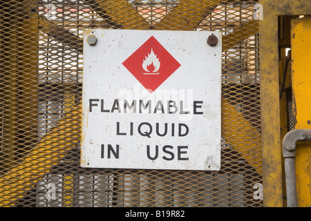 flammable liquid warning sign Stock Photo
