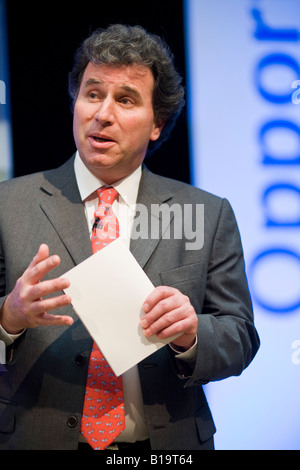 Shadow Home Secretary Oliver Letwin MP of the Conservative party speaks at a press conference in London Stock Photo
