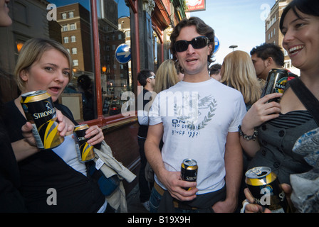 New Zealanders celebrate Waitangi Day in London with a Circle Line Underground pub crawl - group at pub in South Kensington Stock Photo