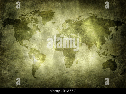 grunge map of the world Stock Photo - Alamy