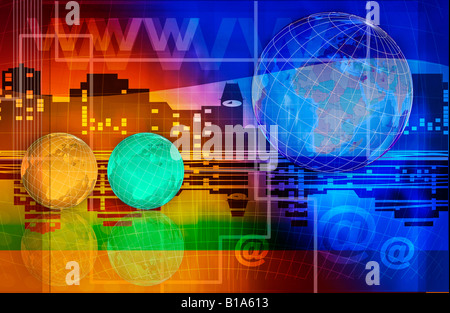 Conceptual business and technologies abstract illustration Stock Photo