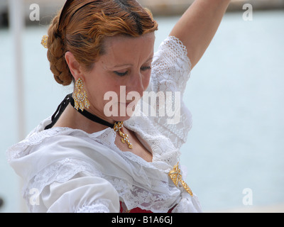 A dancing woman in Valencia Stock Photo