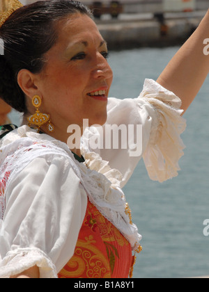 A dancing woman in Valencia Stock Photo