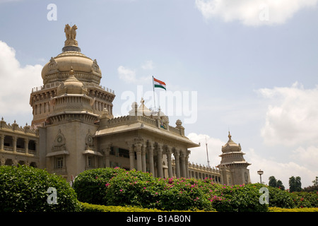 The Vidhana Soudha, the Karnataka state legislative assembley, in Bangalore. It is the largest state assembly building in India. Stock Photo