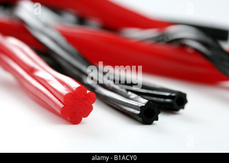 Close-up of red and black licorices Stock Photo