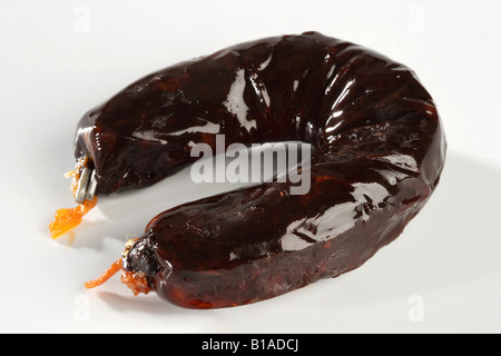 Morcilla serrana (Iberian pork blood sausage) Stock Photo