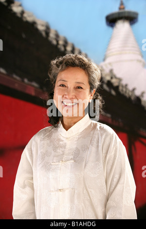 oriental ethnicity woman smiles Stock Photo