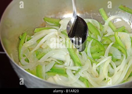 Step 2 Baby squid in ink sauce Stock Photo