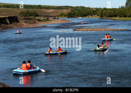 water ride,Gen River,Inner Mongolia,China Stock Photo