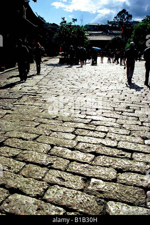 Sifang Street at old town of Lijiang,Yunnan,China Stock Photo