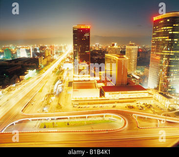 China World Trade Center,Beijing,China,night Stock Photo