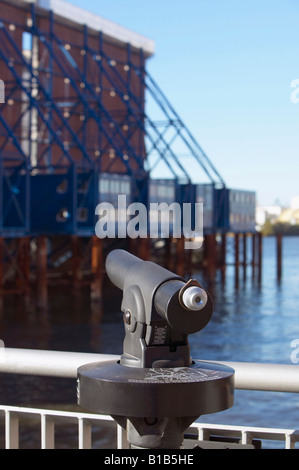 Germany, Hamburg, Telescope near Elbphilharmonie Stock Photo