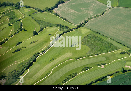 Golf Course from the Air, North Leeds, West Yorkshire, Northern England Stock Photo