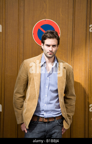 Young man in Paris, France Stock Photo